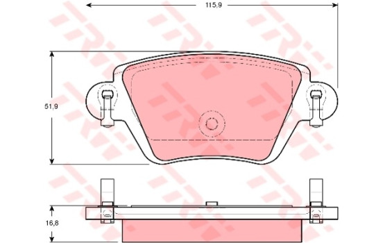 Kit de plaquettes de frein, frein à disque COTEC GDB1525 TRW