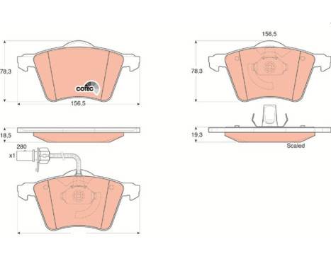 Kit de plaquettes de frein, frein à disque COTEC GDB1538 TRW, Image 2