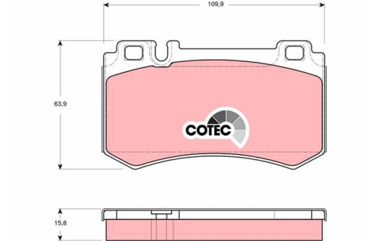 Kit de plaquettes de frein, frein à disque COTEC GDB1544 TRW, Image 2