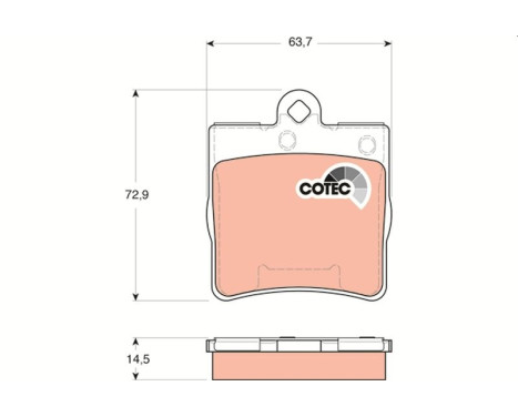 Kit de plaquettes de frein, frein à disque COTEC GDB1545 TRW, Image 2