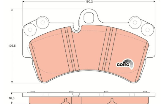 Kit de plaquettes de frein, frein à disque COTEC GDB1548 TRW, Image 2
