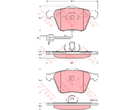 Kit de plaquettes de frein, frein à disque COTEC GDB1554 TRW