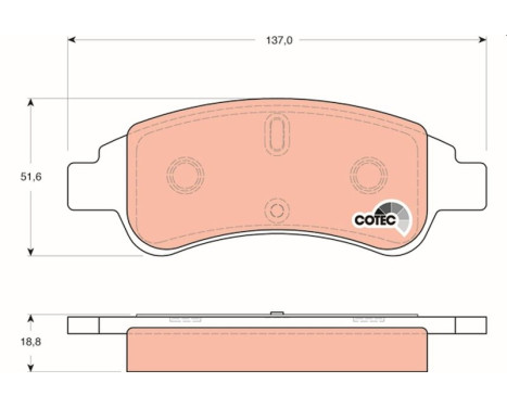 Kit de plaquettes de frein, frein à disque COTEC GDB1563 TRW, Image 2