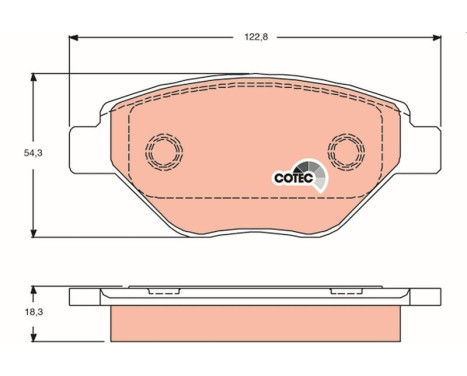 Kit de plaquettes de frein, frein à disque COTEC GDB1571 TRW, Image 2