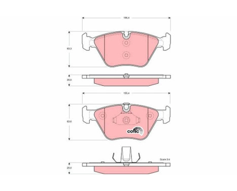 Kit de plaquettes de frein, frein à disque COTEC GDB1577 TRW, Image 2