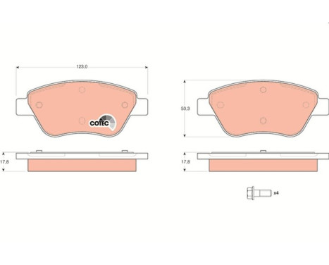 Kit de plaquettes de frein, frein à disque COTEC GDB1579 TRW, Image 2