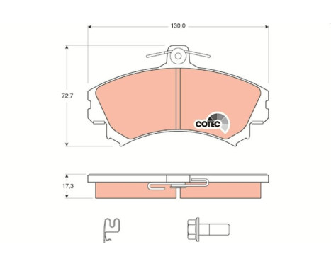 Kit de plaquettes de frein, frein à disque COTEC GDB1584 TRW, Image 2