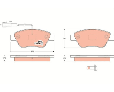 Kit de plaquettes de frein, frein à disque COTEC GDB1590 TRW, Image 2