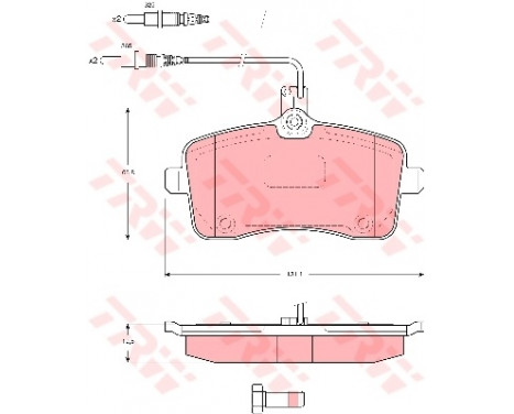 Kit de plaquettes de frein, frein à disque COTEC GDB1594 TRW