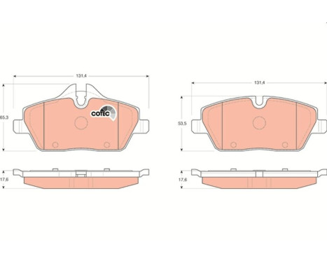 Kit de plaquettes de frein, frein à disque COTEC GDB1611 TRW, Image 2