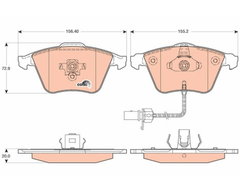 Kit de plaquettes de frein, frein à disque COTEC GDB1617 TRW, Image 2