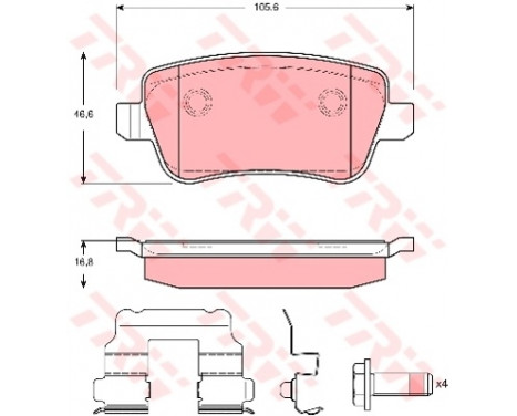 Kit de plaquettes de frein, frein à disque COTEC GDB1637 TRW