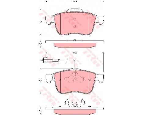 Kit de plaquettes de frein, frein à disque COTEC GDB1647 TRW