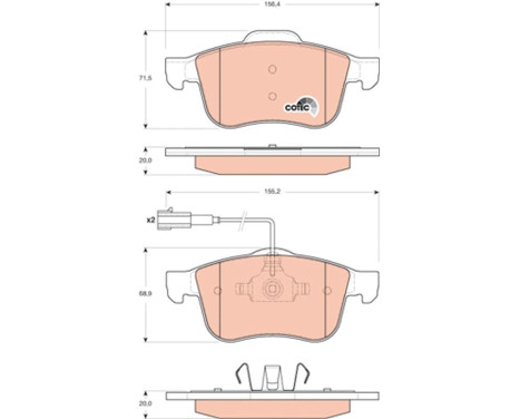 Kit de plaquettes de frein, frein à disque COTEC GDB1647 TRW, Image 2