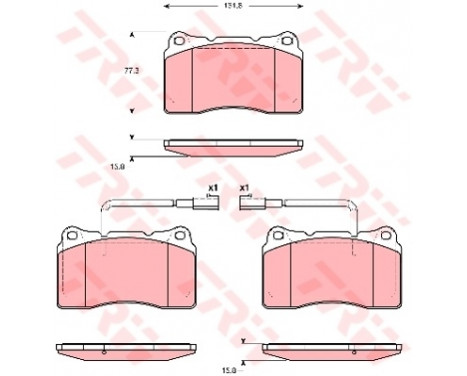 Kit de plaquettes de frein, frein à disque COTEC GDB1648 TRW