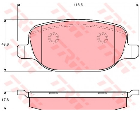 Kit de plaquettes de frein, frein à disque COTEC GDB1649 TRW