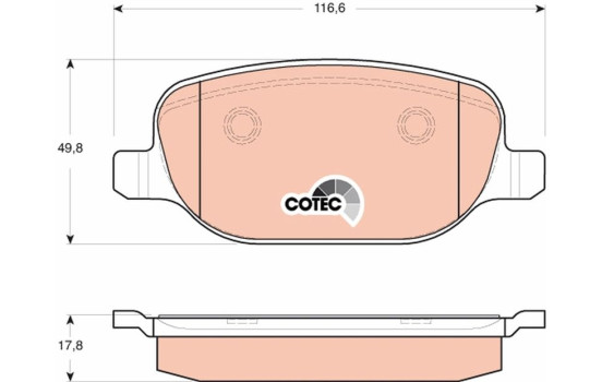 Kit de plaquettes de frein, frein à disque COTEC GDB1649 TRW, Image 2