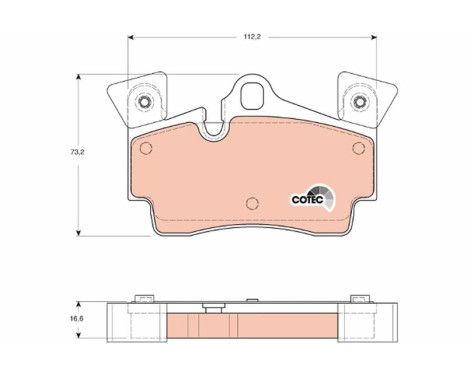 Kit de plaquettes de frein, frein à disque COTEC GDB1652 TRW, Image 2