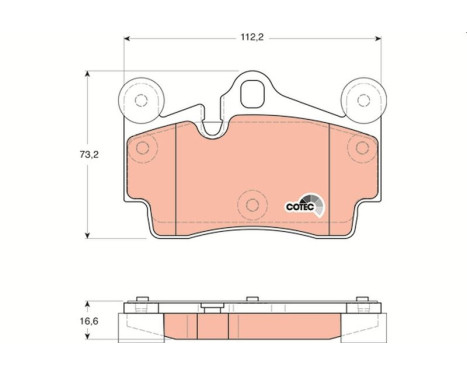 Kit de plaquettes de frein, frein à disque COTEC GDB1653 TRW, Image 2