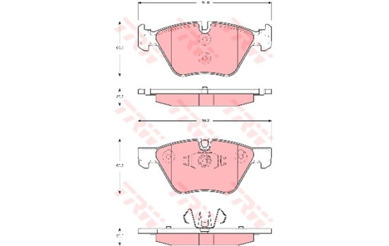 Kit de plaquettes de frein, frein à disque COTEC GDB1662 TRW