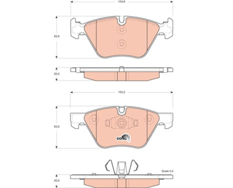 Kit de plaquettes de frein, frein à disque COTEC GDB1662 TRW, Image 2