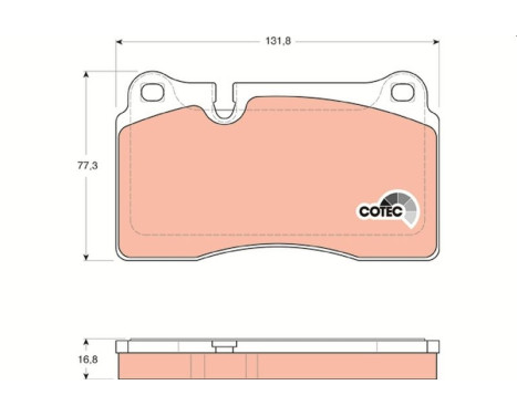 Kit de plaquettes de frein, frein à disque COTEC GDB1670 TRW, Image 2