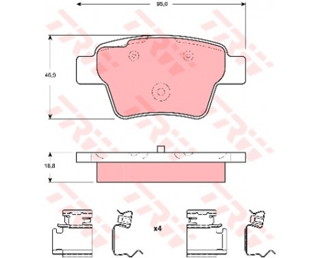 Kit de plaquettes de frein, frein à disque COTEC GDB1678 TRW