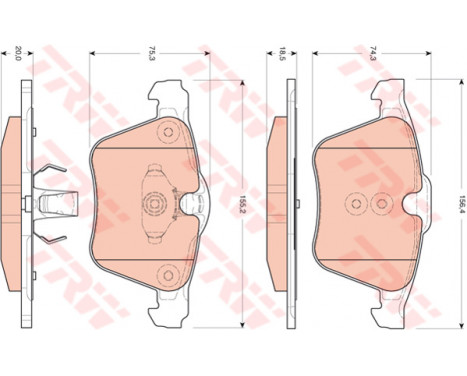 Kit de plaquettes de frein, frein à disque COTEC GDB1684 TRW