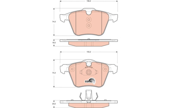 Kit de plaquettes de frein, frein à disque COTEC GDB1684 TRW, Image 2