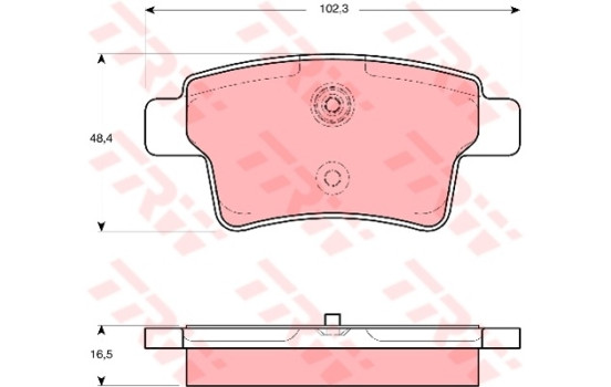 Kit de plaquettes de frein, frein à disque COTEC GDB1692 TRW