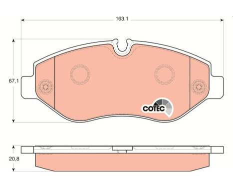 Kit de plaquettes de frein, frein à disque COTEC GDB1698 TRW, Image 2