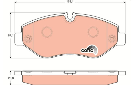 Kit de plaquettes de frein, frein à disque COTEC GDB1698 TRW, Image 2