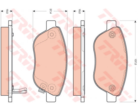 Kit de plaquettes de frein, frein à disque COTEC GDB1701 TRW