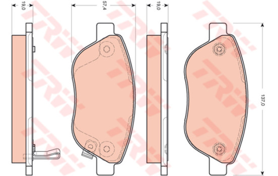 Kit de plaquettes de frein, frein à disque COTEC GDB1701 TRW