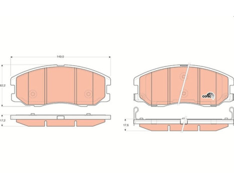 Kit de plaquettes de frein, frein à disque COTEC GDB1715 TRW, Image 2