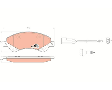 Kit de plaquettes de frein, frein à disque COTEC GDB1723 TRW, Image 2