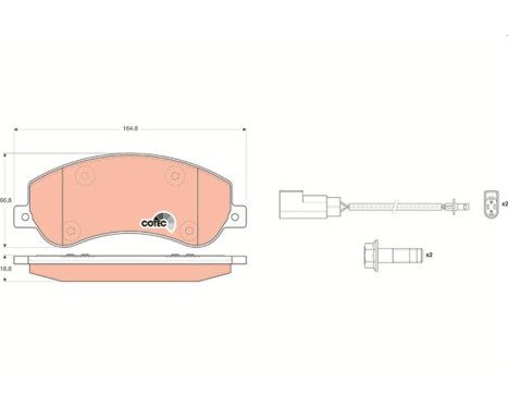 Kit de plaquettes de frein, frein à disque COTEC GDB1724 TRW, Image 2
