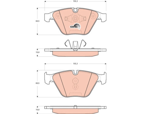 Kit de plaquettes de frein, frein à disque COTEC GDB1729 TRW, Image 2