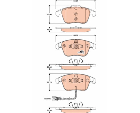Kit de plaquettes de frein, frein à disque COTEC GDB1762 TRW, Image 2