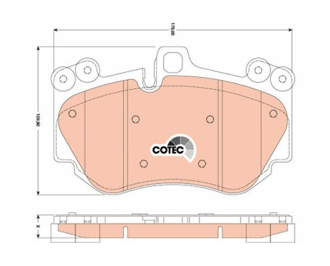 Kit de plaquettes de frein, frein à disque COTEC GDB1764 TRW, Image 2