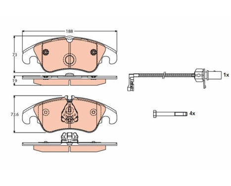Kit de plaquettes de frein, frein à disque COTEC GDB1768 TRW, Image 3