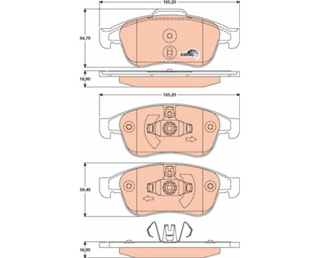 Kit de plaquettes de frein, frein à disque COTEC GDB1789 TRW, Image 2