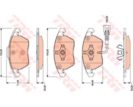 Kit de plaquettes de frein, frein à disque COTEC GDB1807 TRW