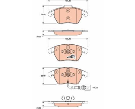 Kit de plaquettes de frein, frein à disque COTEC GDB1807 TRW, Image 2