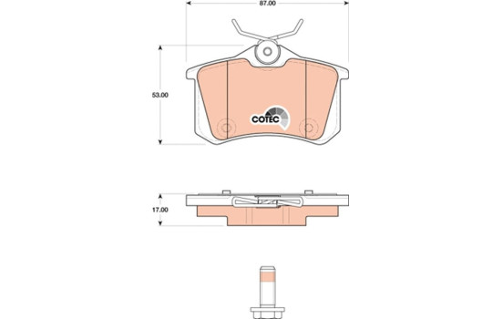 Kit de plaquettes de frein, frein à disque COTEC GDB1813 TRW, Image 2