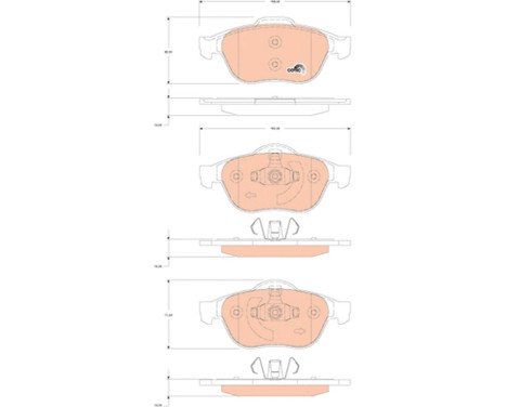 Kit de plaquettes de frein, frein à disque COTEC GDB1823 TRW, Image 2