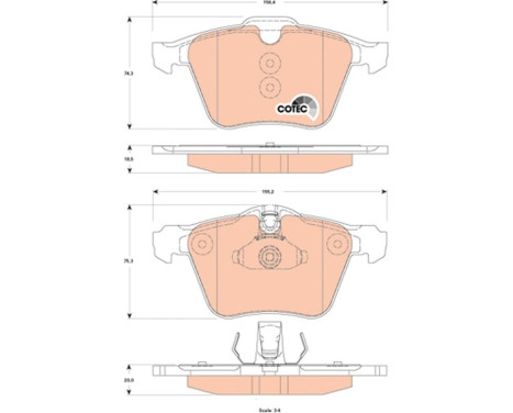 Kit de plaquettes de frein, frein à disque COTEC GDB1835 TRW, Image 2