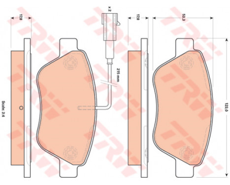 Kit de plaquettes de frein, frein à disque COTEC GDB1842 TRW