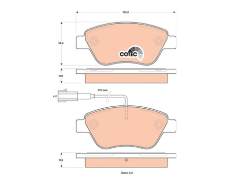 Kit de plaquettes de frein, frein à disque COTEC GDB1842 TRW, Image 2