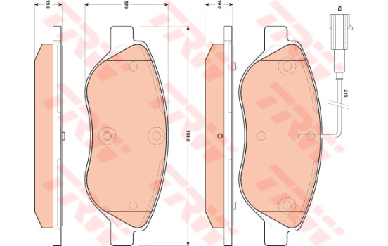 Kit de plaquettes de frein, frein à disque COTEC GDB1855 TRW